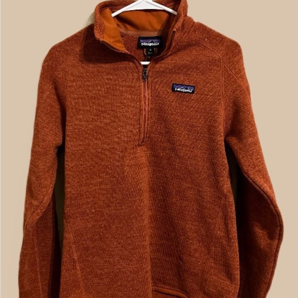 Patagonia Orange Zip Up Sweater Fleece